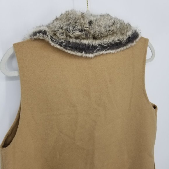 Talbots Double Faced Wool Faux Fur Vest EUC Like new - Picture 10 of 12